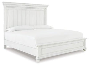 Ashley Whitewash Kanwyn B777B8 King Panel Bed | Home Elegance USA