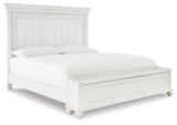 Ashley Whitewash Kanwyn B777B9 King Panel Bed with Storage Bench - B777B9 - Home Elegance USA - 1