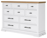 Ashbryn Dresser with 10-Drawer in White/Natural | Ashley