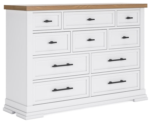 Ashbryn Dresser with 10-Drawer in White/Natural | Ashley