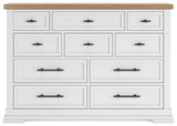 Ashbryn Dresser with 10-Drawer in White/Natural | Ashley
