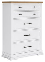 Ashley White/Natural Ashbryn Five Drawer Chest | Home Elegance USA