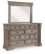 Ashley Light Grayish Brown Blairhurst B916B1 Dresser and Mirror | Home Elegance USA