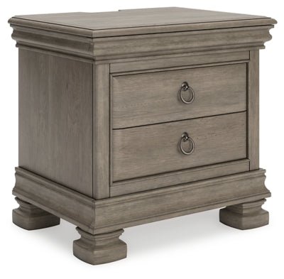 Ashley Gray Lexorne Three Drawer Night Stand - B924 - 93 - Home Elegance USA - 1