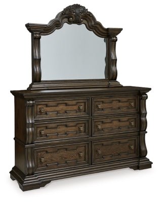 Ashley Dark Brown Maylee B947B1 Dresser and Mirror - B947B1 - Home Elegance USA - 1