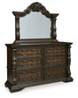 Ashley Dark Brown Maylee B947B1 Dresser and Mirror | Home Elegance USA