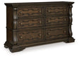 Ashley Dark Brown Maylee Dresser | Home Elegance USA
