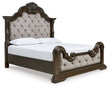Ashley Dark Brown Maylee B947B4 King Upholstered Bed | Home Elegance USA