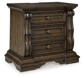 Ashley Dark Brown Maylee Three Drawer Night Stand | Home Elegance USA