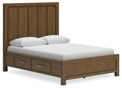 Ashley Light Brown Cabalynn B974B4 Queen Panel Bed with Storage - B974B4 - Home Elegance USA - 1