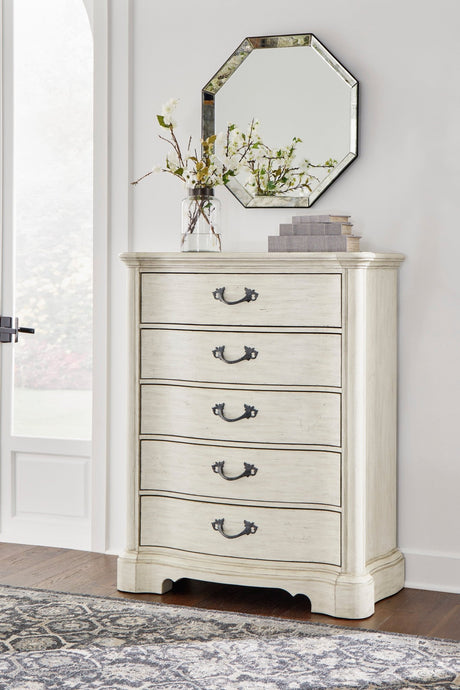 Ashley Antique White Arlendyne Five Drawer Chest - B980 - 46 - Home Elegance USA - 6