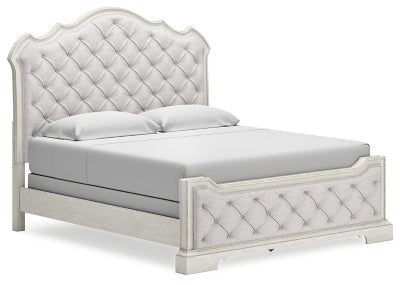 Ashley Antique White Arlendyne B980B5 California King Upholstered Bed - B980B5 - Home Elegance USA - 1