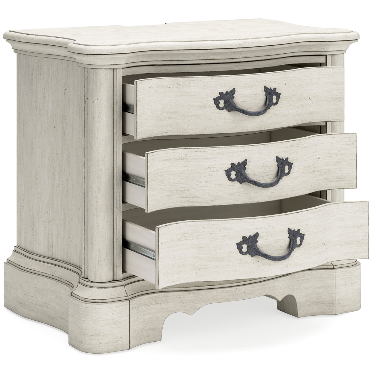 Ashley Antique White Arlendyne Three Drawer Night Stand - Home Elegance USA