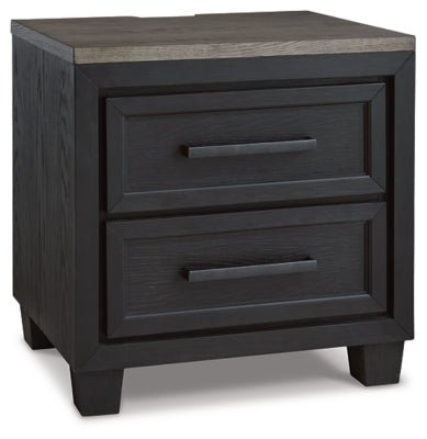 Ashley Black/Brown Foyland Two Drawer Night Stand | Home Elegance USA