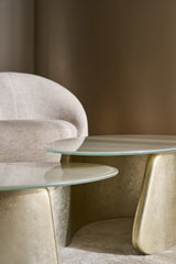 Bauble Cocktail Table with Frosted Glass Top | Caracole Classic