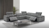 Beaumont Genuine Leather Sectional Sofa with Power Recliners – Dark Gray or Light Gray - Home Elegance USA