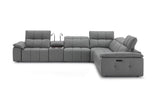 Beaumont Genuine Leather Sectional Sofa with Power Recliners – Dark Gray or Light Gray - Home Elegance USA