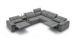 Beaumont Genuine Leather Sectional Sofa with Power Recliners – Dark Gray or Light Gray - Home Elegance USA