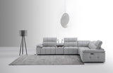 Beaumont Genuine Leather Sectional Sofa with Power Recliners – Dark Gray or Light Gray - Home Elegance USA
