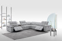 Beaumont Genuine Leather Sectional Sofa with Power Recliners – Dark Gray or Light Gray - sold by Home Elegance USA