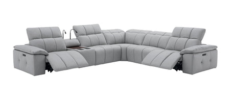 Beaumont Genuine Leather Sectional Sofa with Power Recliners – Dark Gray or Light Gray - sold by Home Elegance USA