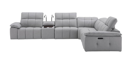 Beaumont Genuine Leather Sectional Sofa with Power Recliners – Dark Gray or Light Gray - sold by Home Elegance USA