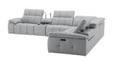 Beaumont Genuine Leather Sectional Sofa with Power Recliners – Dark Gray or Light Gray - Home Elegance USA