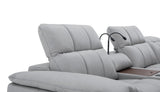 Beaumont Genuine Leather Sectional Sofa with Power Recliners – Dark Gray or Light Gray - Home Elegance USA