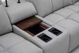 Beaumont Genuine Leather Sectional Sofa with Power Recliners – Dark Gray or Light Gray - Home Elegance USA