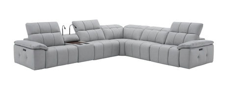 Beaumont Genuine Leather Sectional Sofa with Power Recliners – Dark Gray or Light Gray - sold by Home Elegance USA
