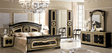Aida 5 Piece Bedroom Queen Panel Bed Set In Black-Gold - Aidabedq.Sblack-Gold-5Set | ESF - sold by Home Elegance USA