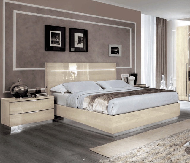 Camelgroup Italy Legno 3 Piece King Bedroom Set Ivory - Platinumksbeige - 3Set | ESF | Home Elegance USA