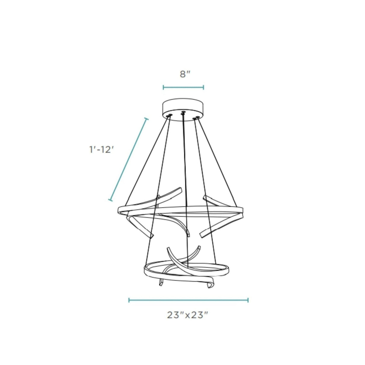 Beijing Led Adjustable Round Chandelier // Chrome | Finesse - CH - 011 - Home Elegance USA - 3