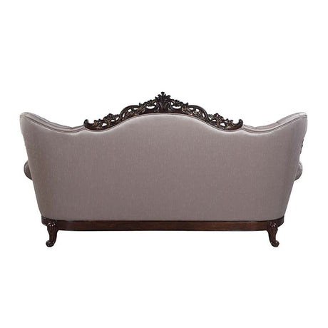 Benbek Sofa W/5 Pillows LV00809 Fabric & Antique Oak Finish | Acme | Home Elegance USA