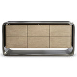 Bernhardt Lomond Modern 6 Drawer Dresser in Tarnished Nickel & Trevin Oak – 347050