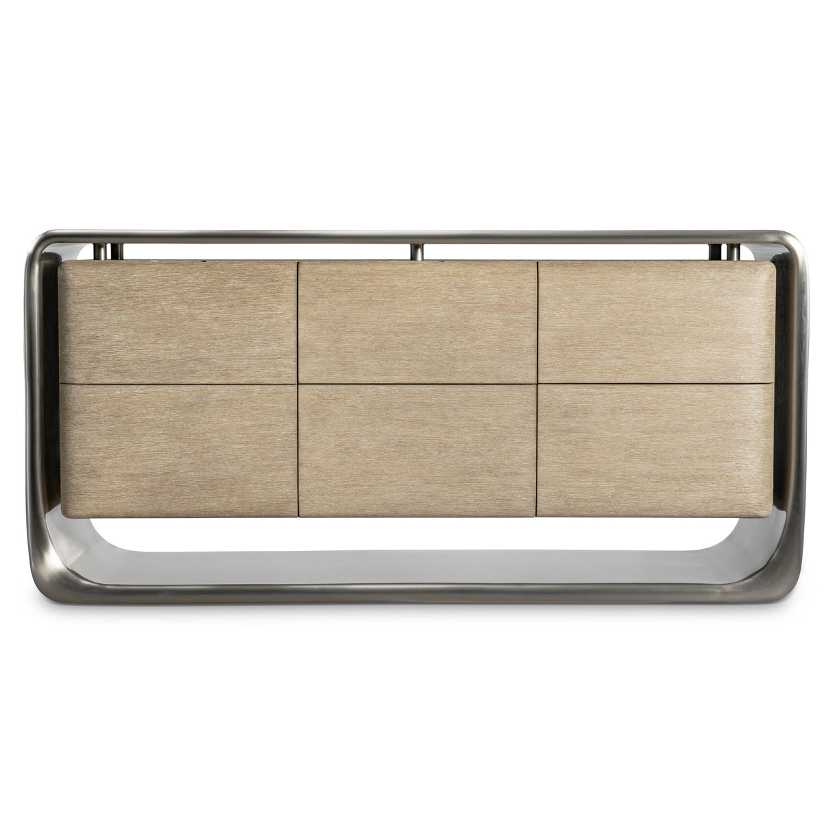 Bernhardt Lomond Modern 6 Drawer Dresser in Tarnished Nickel & Trevin Oak – 347050