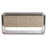 Bernhardt Lomond Buffet in Tarnished Nickel & Trevin Oak – Modern 3 Door Sideboard