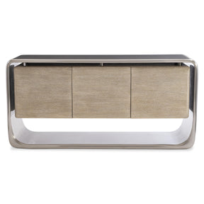 Bernhardt Lomond Buffet in Tarnished Nickel & Trevin Oak – Modern 3 Door Sideboard