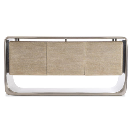 Bernhardt Lomond Buffet in Tarnished Nickel & Trevin Oak – Modern 3 Door Sideboard