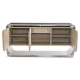Bernhardt Lomond Buffet in Tarnished Nickel & Trevin Oak – Modern 3 Door Sideboard