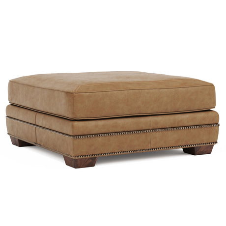 Grandview Leather Sectional K1851 by Bernhardt | Spring Down Cushions & Nailhead Trim