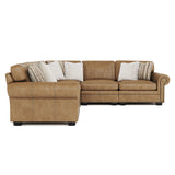 Grandview Leather Sectional K1851 by Bernhardt | Spring Down Cushions & Nailhead Trim
