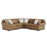 Grandview Leather Sectional K1851 by Bernhardt | Spring Down Cushions & Nailhead Trim