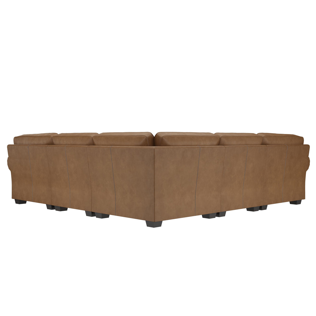 Grandview Leather Sectional K1851 by Bernhardt | Spring Down Cushions & Nailhead Trim