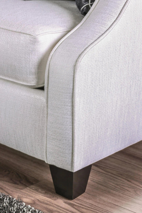 Betria Transitional Sectional in White High-Shine Synthetic Fabric Color by Furniture of America