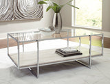 Bodalli Contemporary Coffee Table in Ivory/Chrome by Ashley Furniture Ashley Furniture