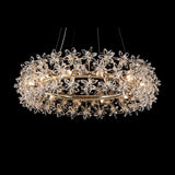 Bouquet 12-Light Oblong Chandelier – Gold K9 Crystal Floral Statement Lighting