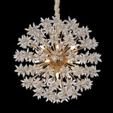 Bouquet 18-Light Round Chandelier – Gold Crystal Floral Bloom Design Fixture
