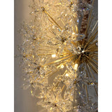 Bouquet 18-Light Round Chandelier – Gold Crystal Floral Bloom Design Fixture