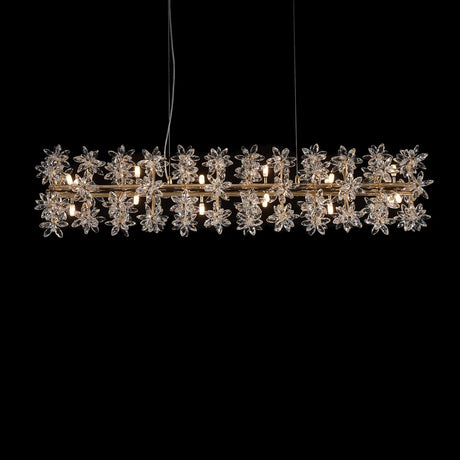 Bouquet 18-Light Drum Chandelier – Gold Crystal Floral Modern Luxury Lighting